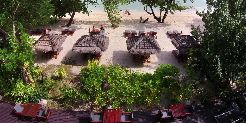 Bungalows med udsigt til havet.