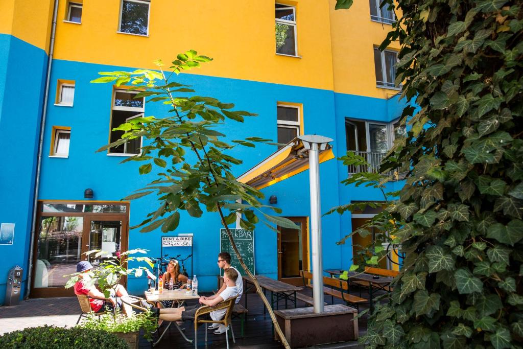 Studietur til Berlin, bo på Pegasus Hostel, terrasse