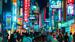 Neonlys i millionbyen Tokyo, hvor rejsen til Japan starter og slutter