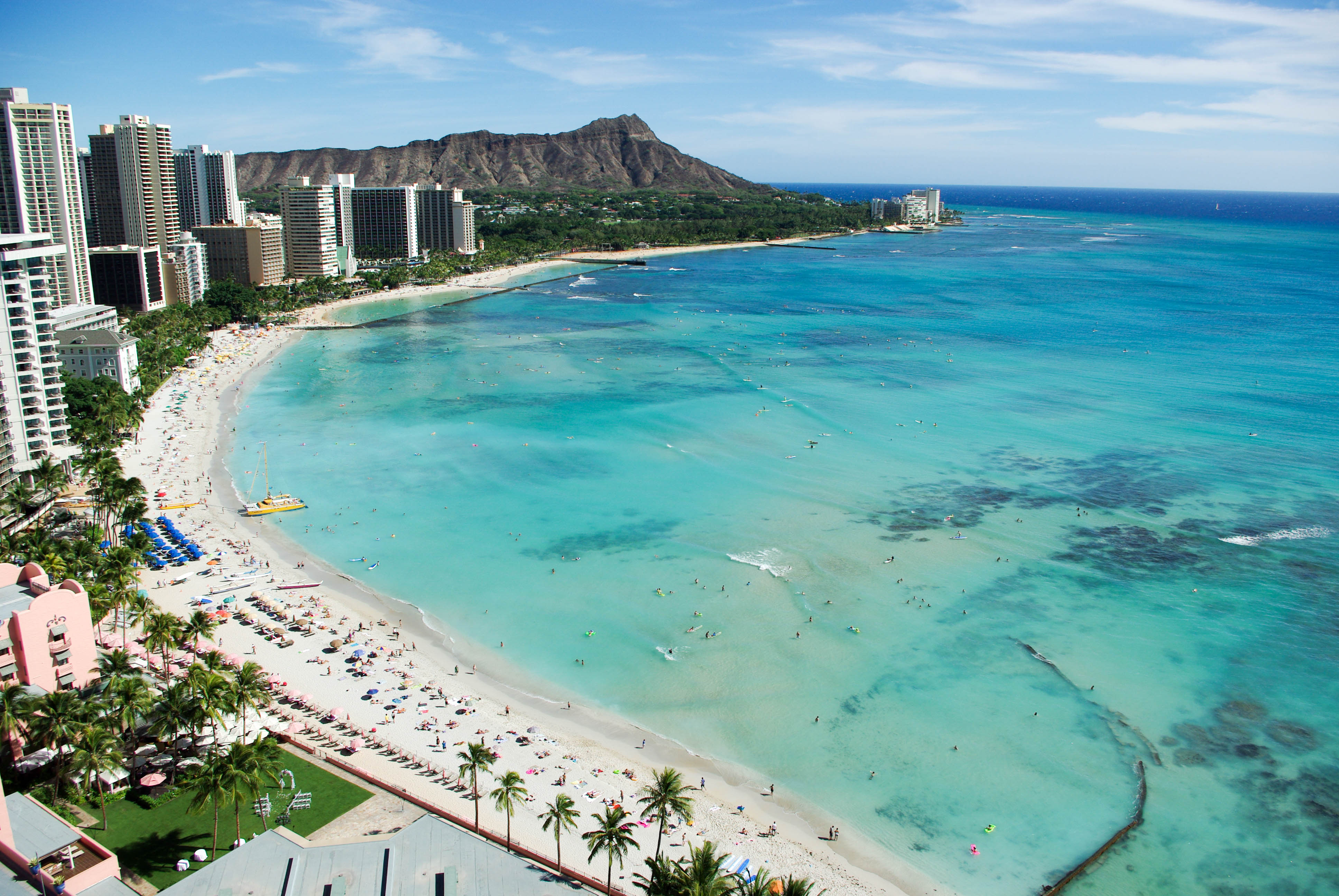 Wakiki Beach og Diamond Head på Oahu