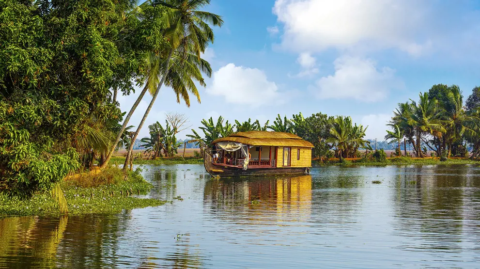 Tag på en sejletur med backwaters i Cochin, Indien