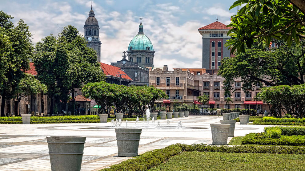 Manila centrum med den gamle bydel Intramuros