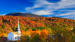 Efterårsfarver omkring Stowe i Vermont, New England