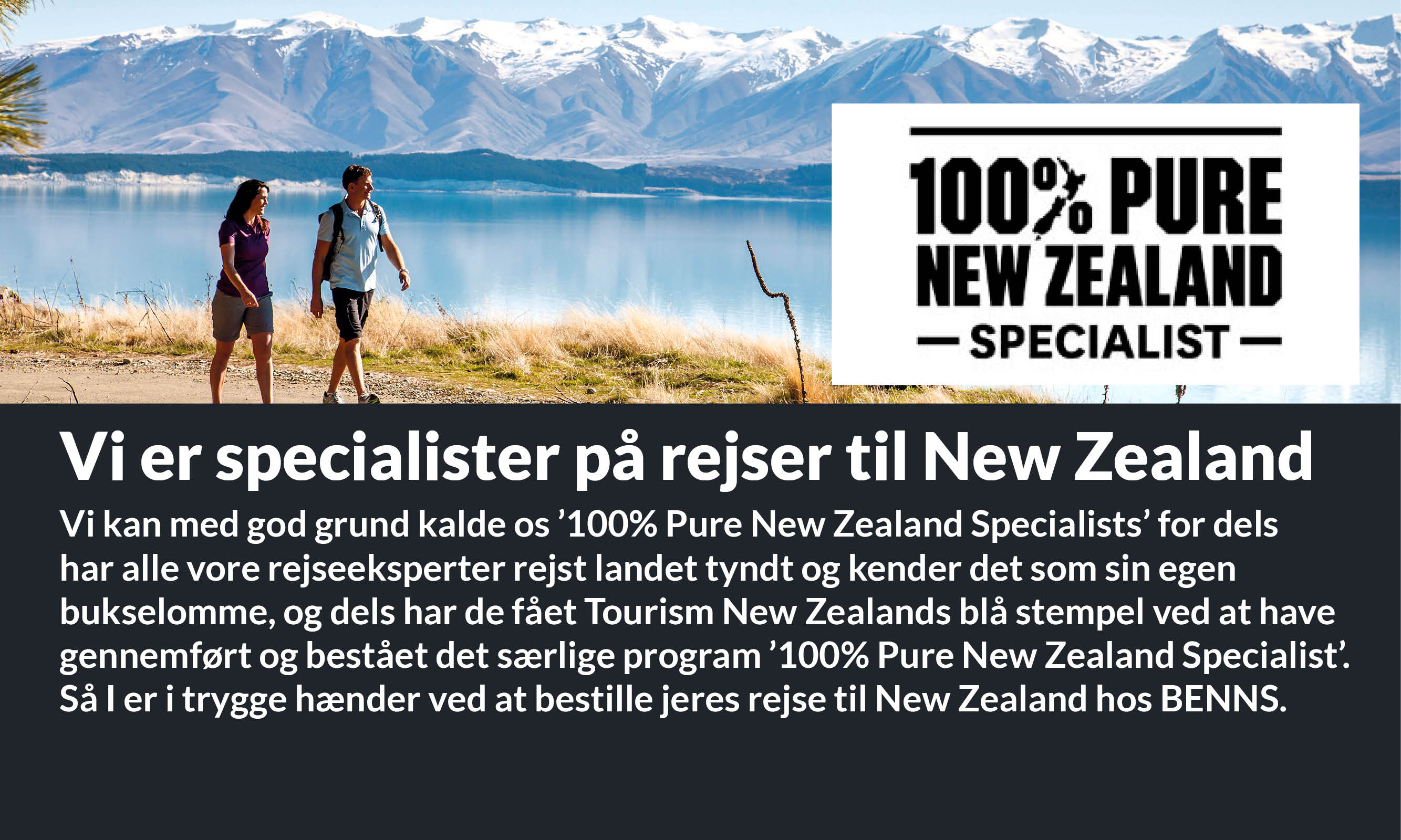 BENNS er eksperter på rejser til New Zealand.
