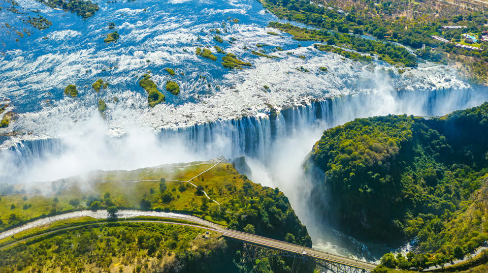 Victoria Falls set fra oven - Rejser til Zimbabwe