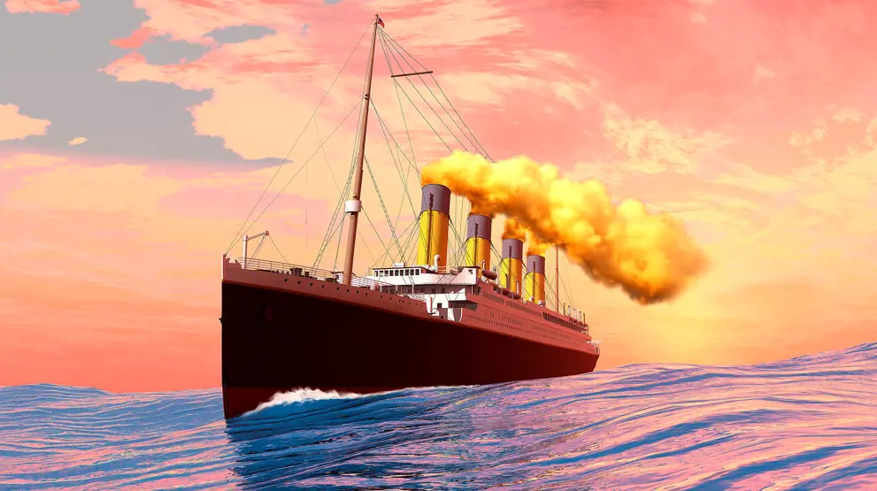 Berømte Lusitania fra Cunard Line, som også vandt The Blue Riband i 1907