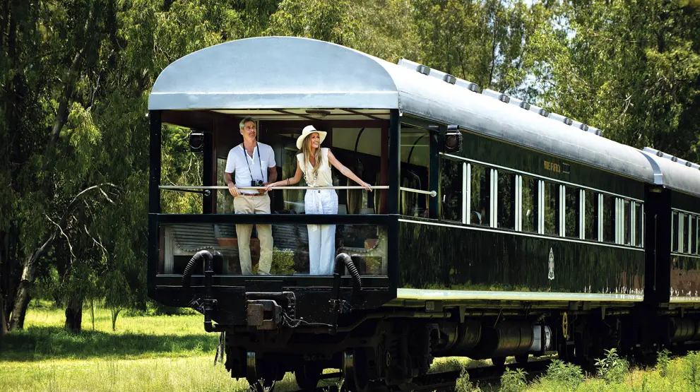 Den åbne observationsvogn på Rovos Rail