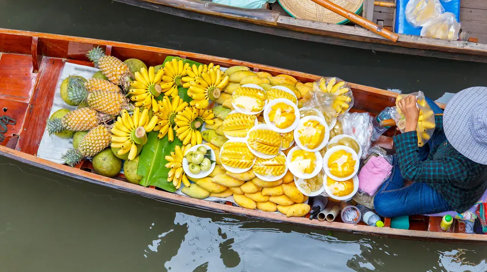 Udforsk de flydende markeder på Mekong-floden på din rejse til Vietnam.