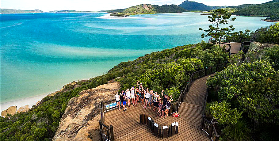 Udsigt til Whitehaven Beach fra Hill Inlet
