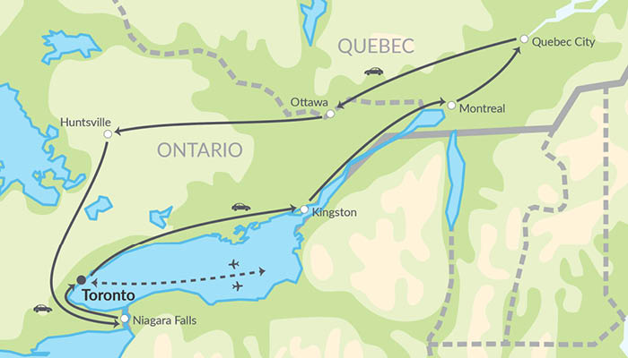 Den klassiske rute i Østcanada.
