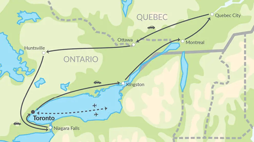 Den klassiske rute i Østcanada.