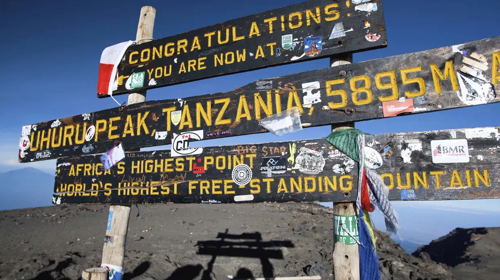 På toppen af Kilimanjaro