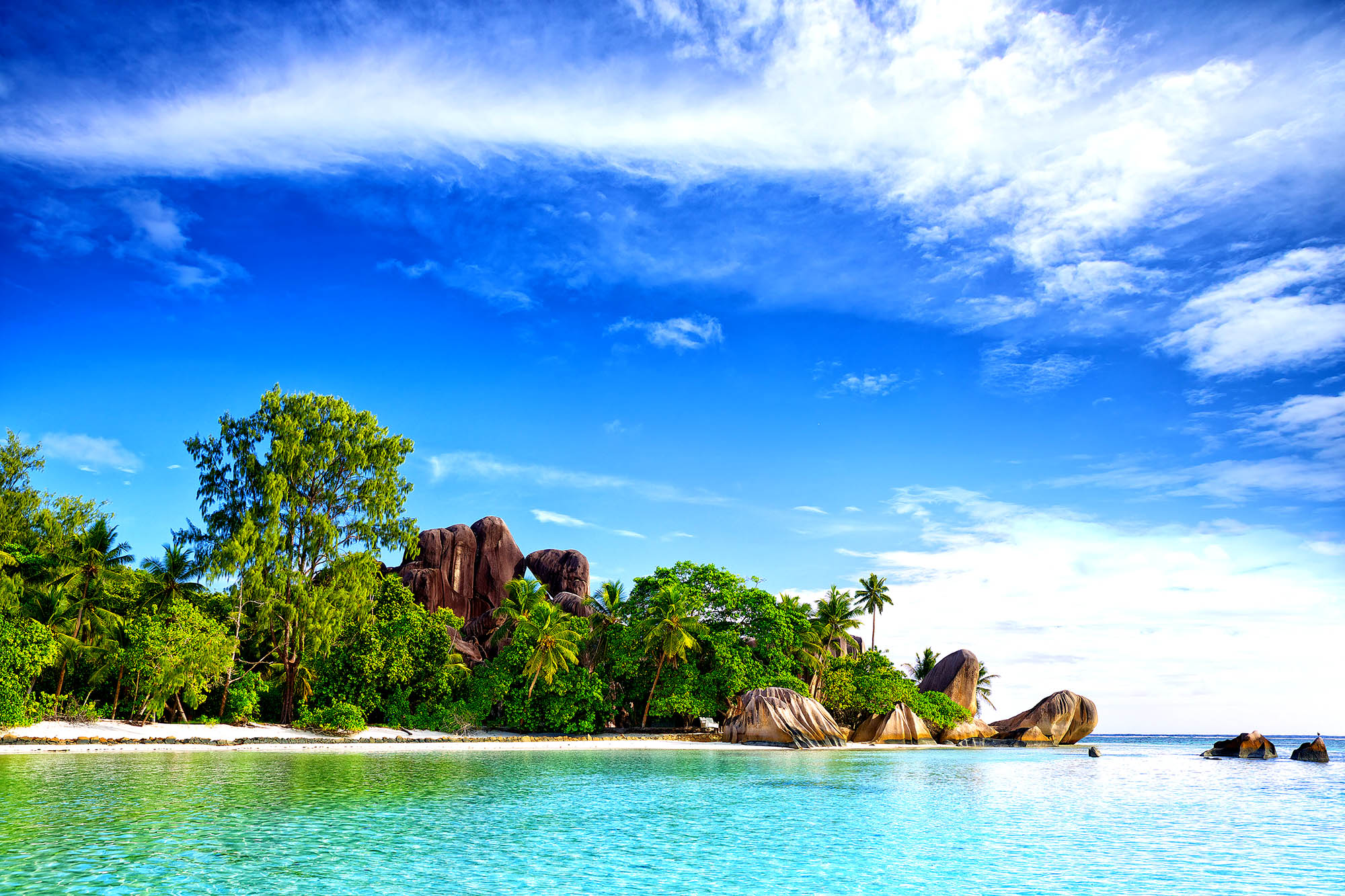 Den fantastiske strand Anse Source d'Argent på La Digue 