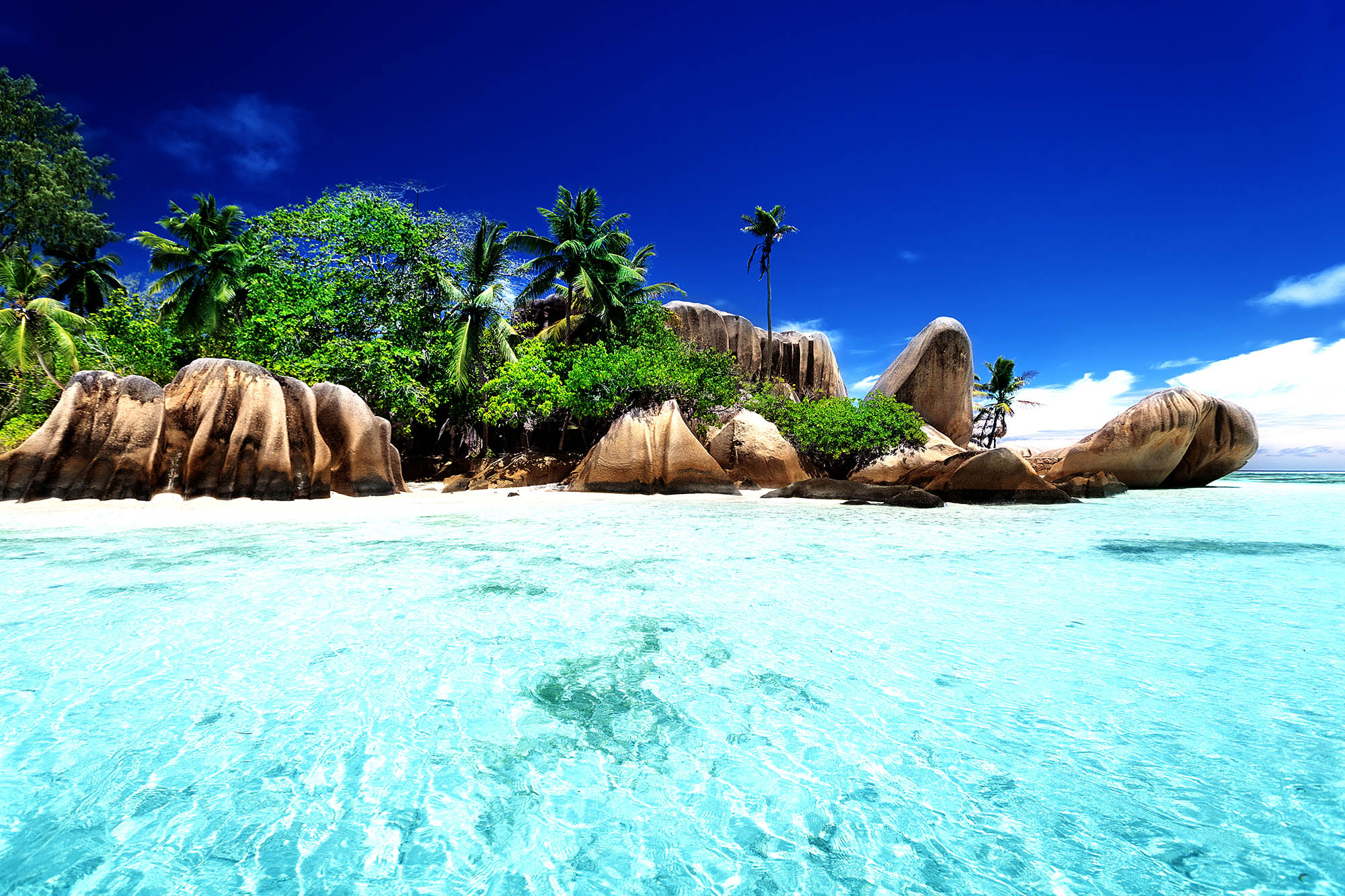 Anse Source d'Argent på La Digue på Seychellerne