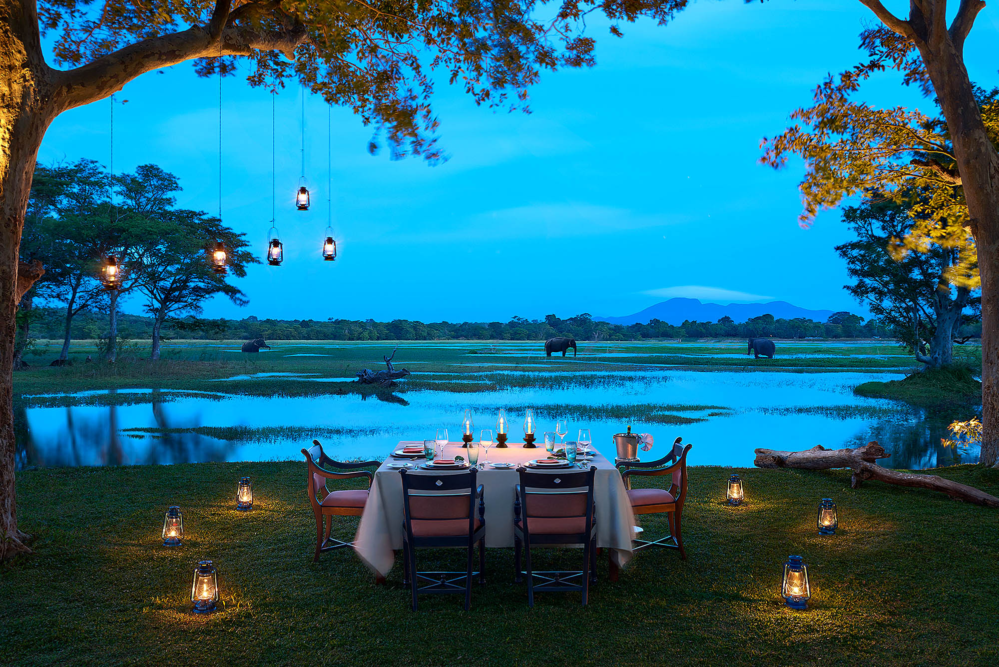 Romantisk middag ved Habarana Lake