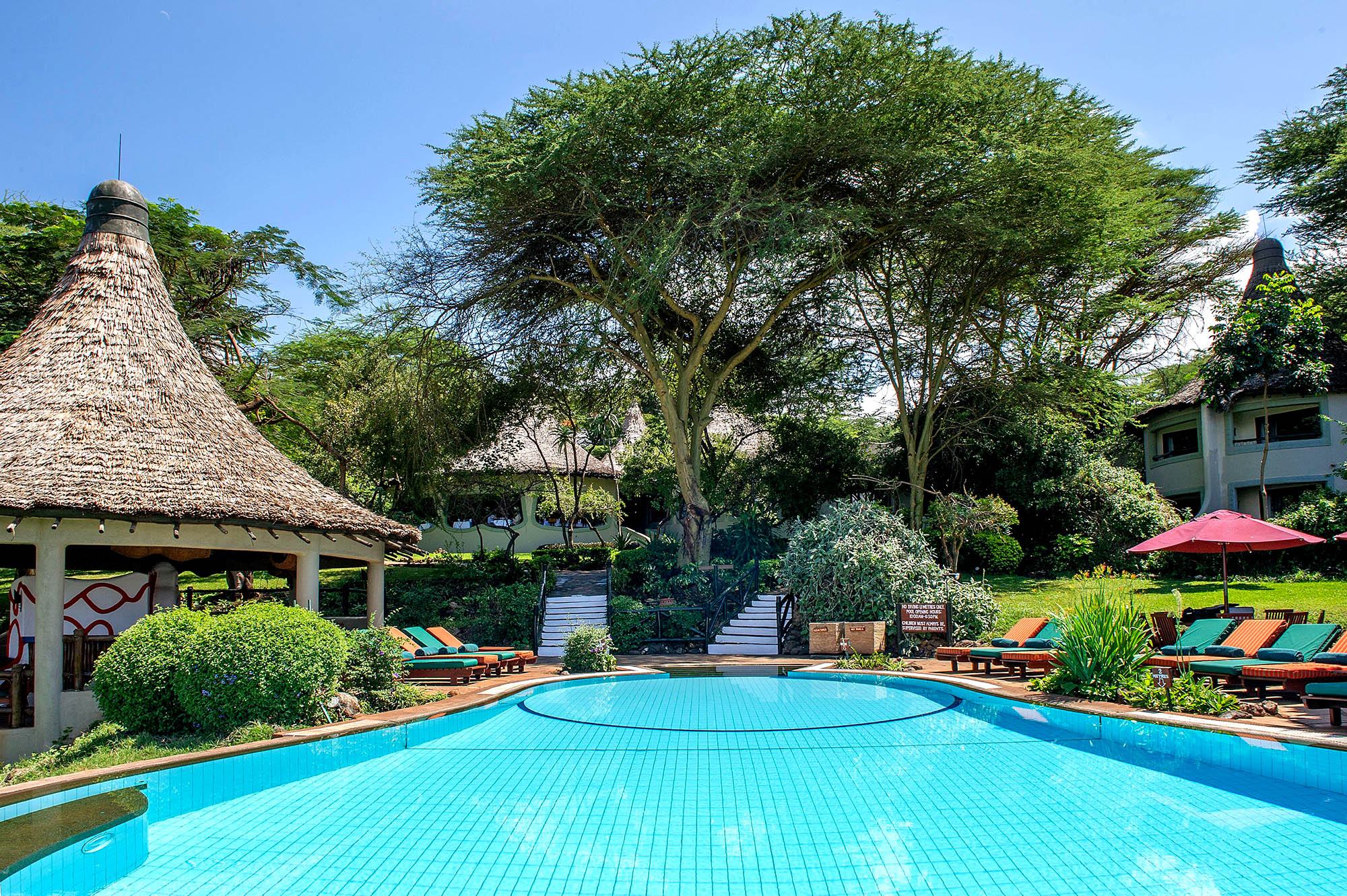 Dejligt poolområde på lodgen