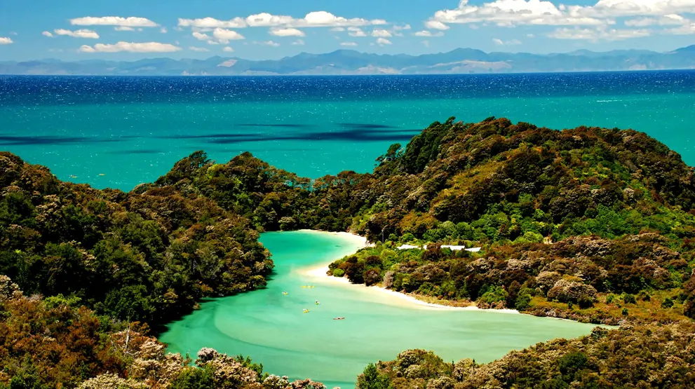 Abel Tasman National Park på Sydøen i New Zealand