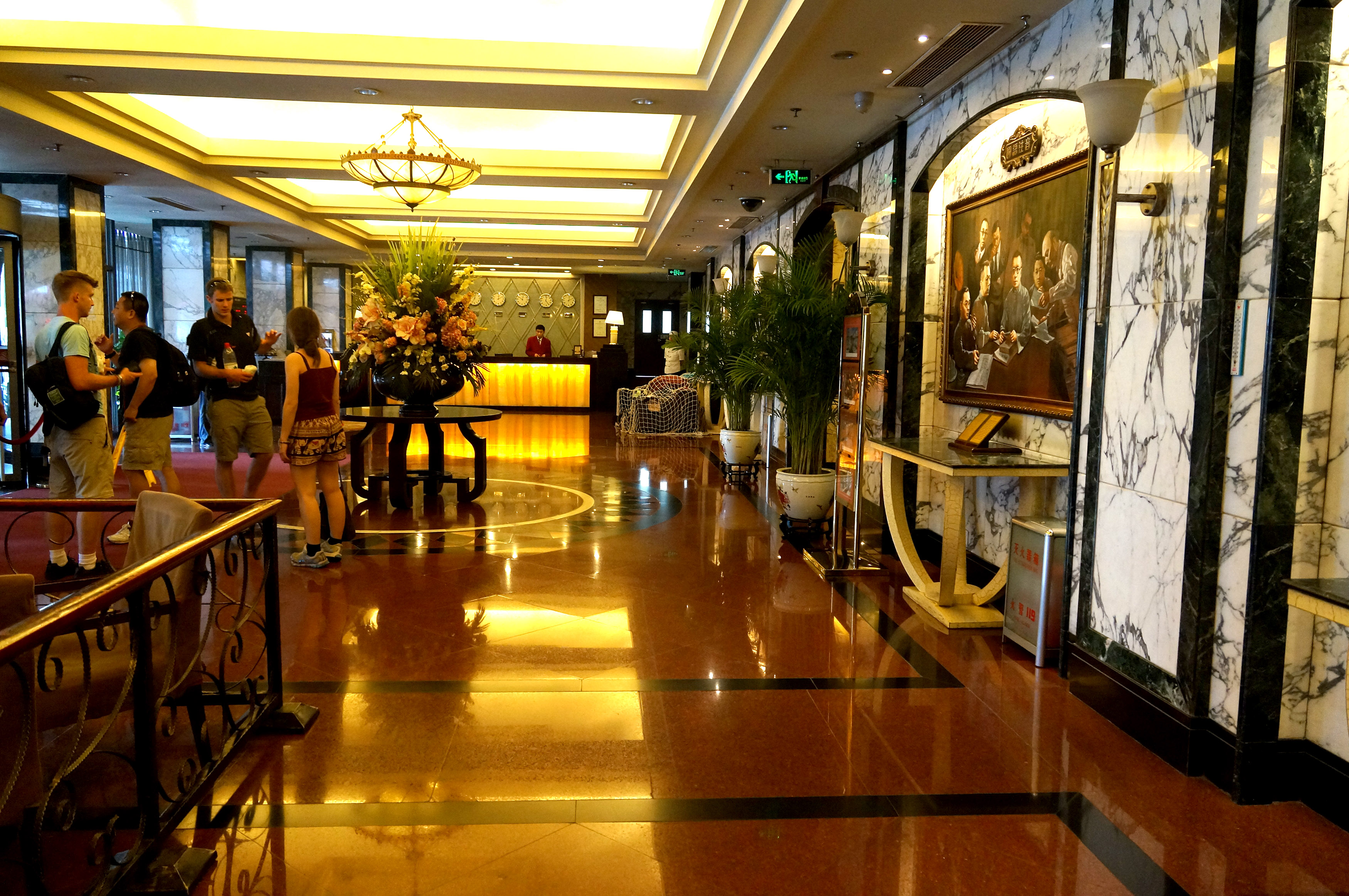 Studietur til Beijing, bo på hotel Dong Fang, reception