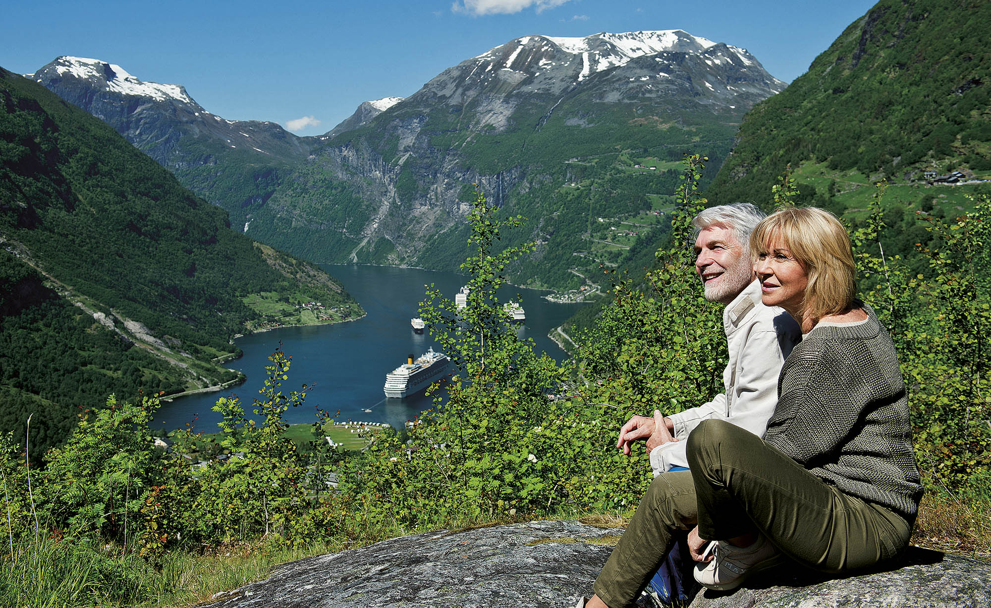 Sejl gennem den utroligt flotte Geirangerfjord på krydstogt i Norge | Foto: Costa Cruises