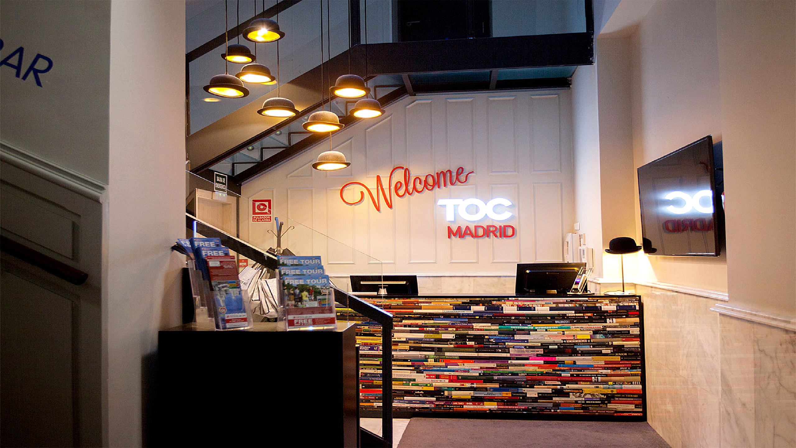 Studietur til Madrid, bo på TOC hostal, reception