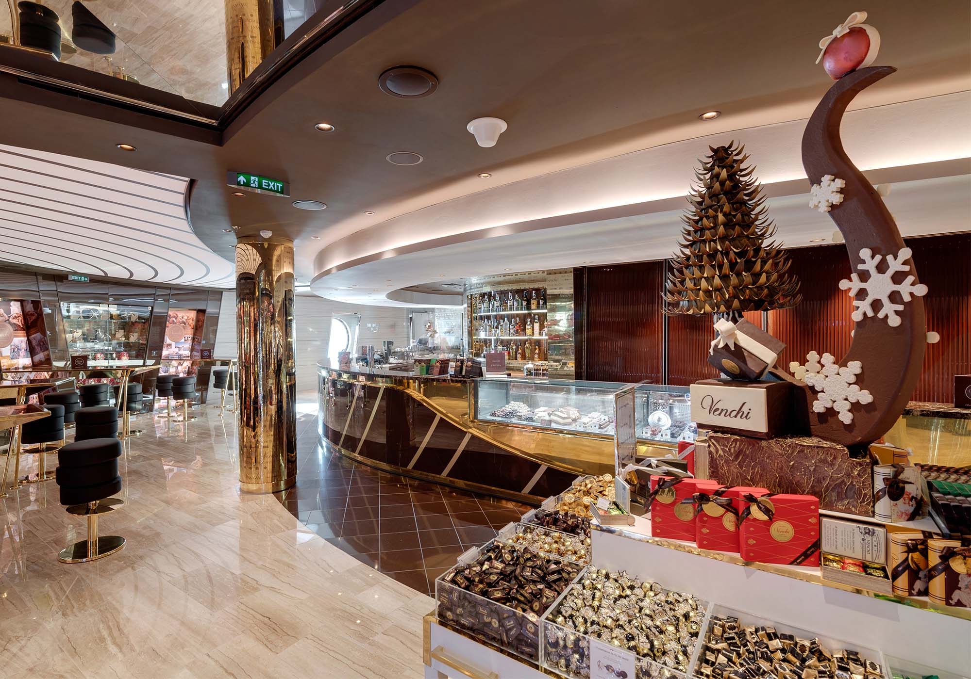 Til den søde tand har skibet en chokoladecafé: Venchi 1878 Chocolate Bar