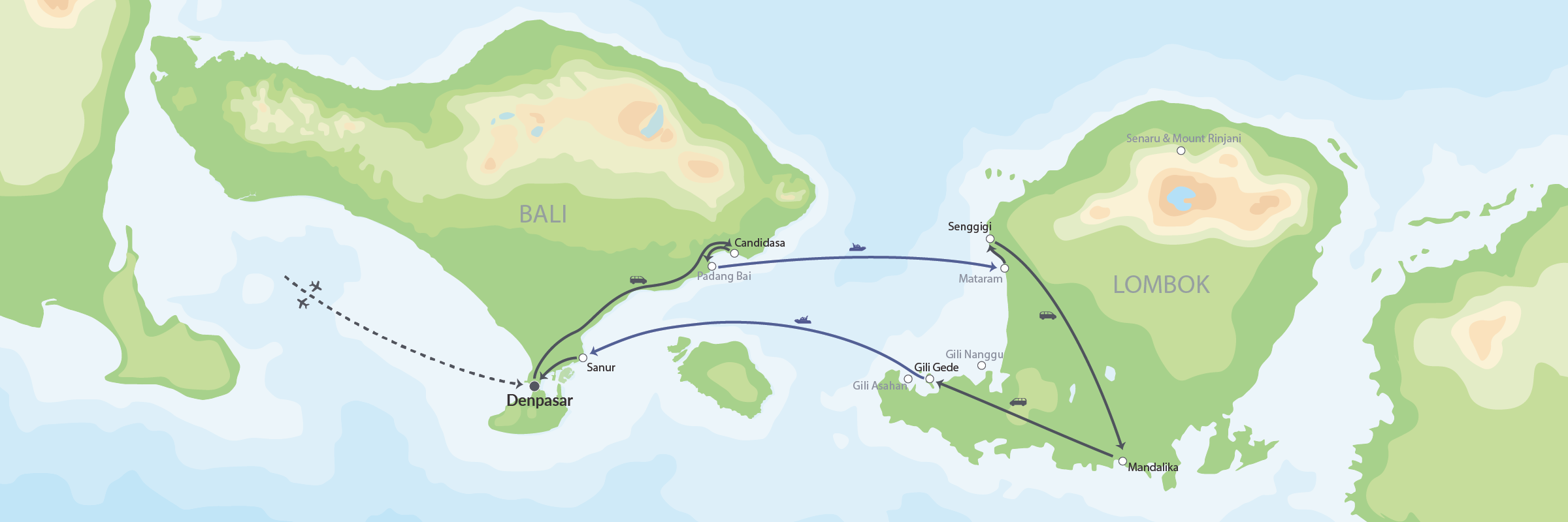 DK Bali, Lombok & Gili Gede Map