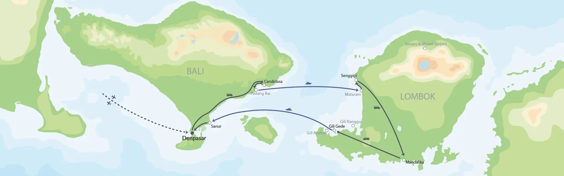 DK Bali, Lombok & Gili Gede Map