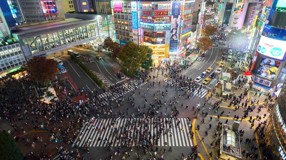 Kryds verdens travleste lyskryds på rejsen til Tokyo: Shibuya Crossing