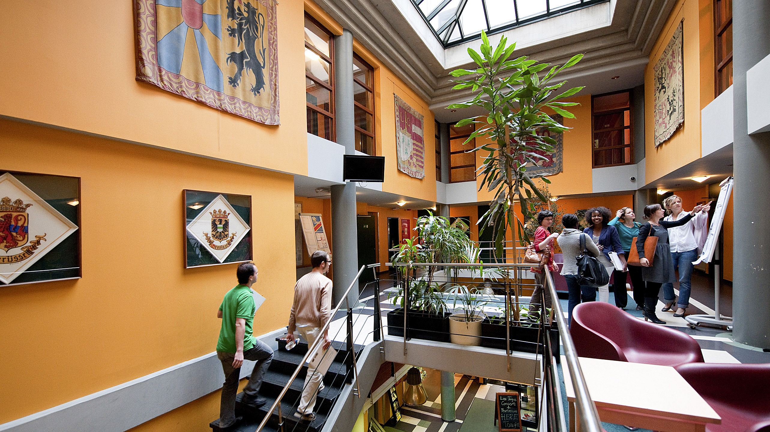 Studietur til Bruxelles, bo på Sleep Well Hostel, receptionsområde