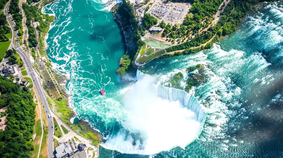 Niagara Falls set fra oven - Rejser til Niagara Falls
