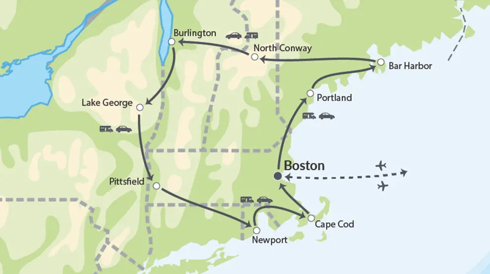 New England er det bedste område på Østkysten for en kør selv ferie