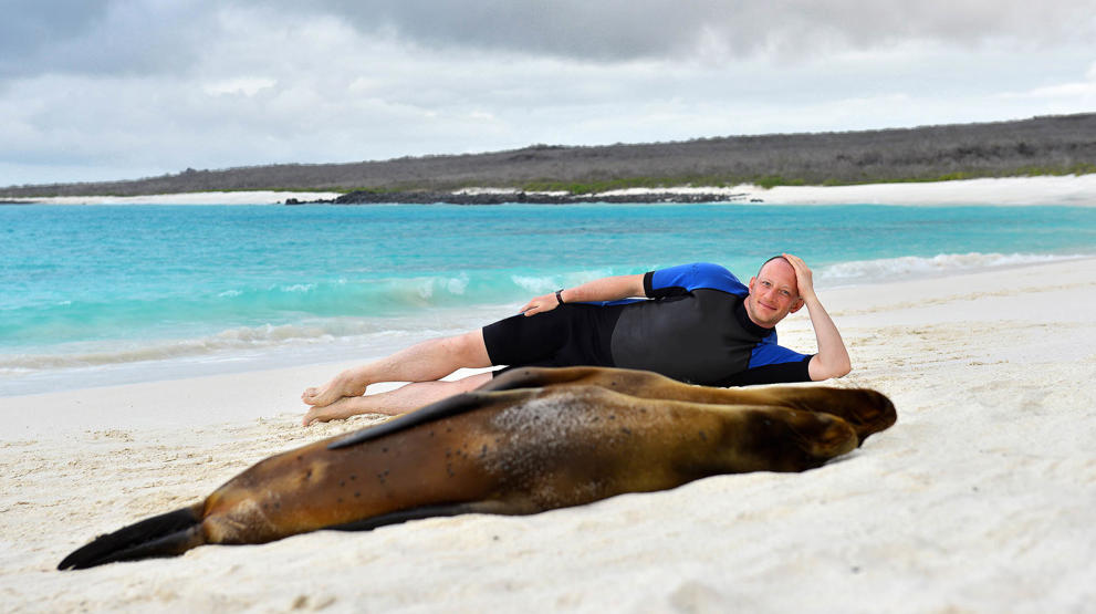 Man kan komme helt tæt på dyrene på Galapagos
