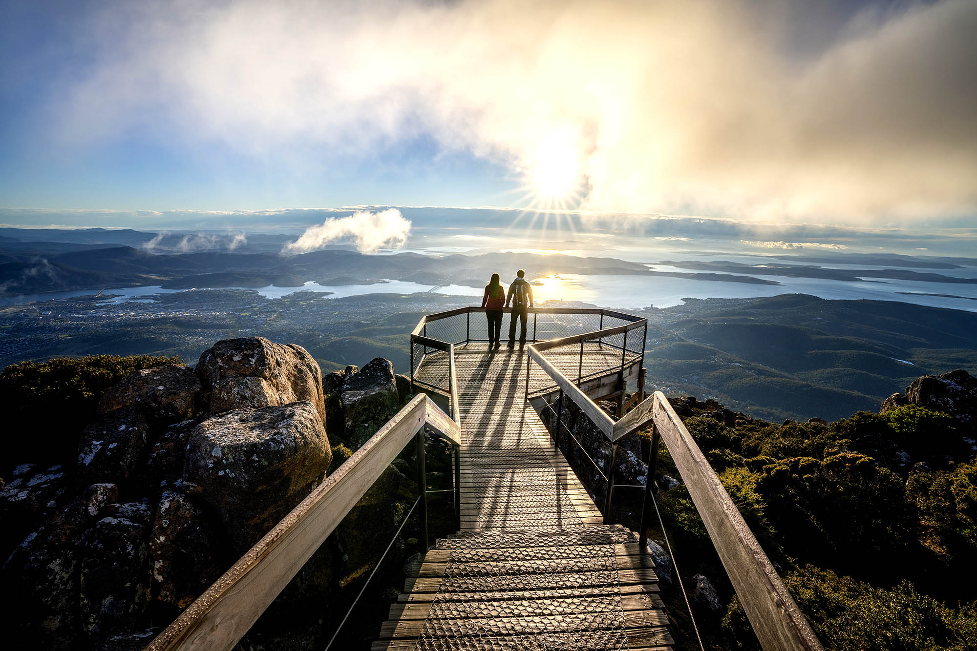 Udsigt fra Mt. Wellington til Hobart og naturen | Credit: Tourism Tasmania & Luke Tscharke
