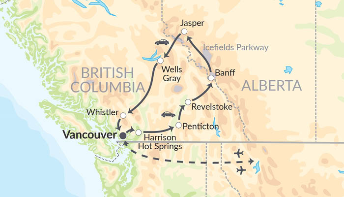 Den klassiske rute i Vestcanada.