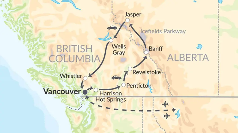 Den klassiske rute i Vestcanada.