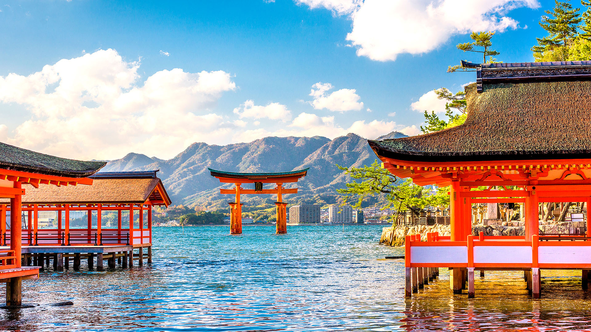 Se den berømte torii-port ved Miyajima-øen ud for Hiroshima