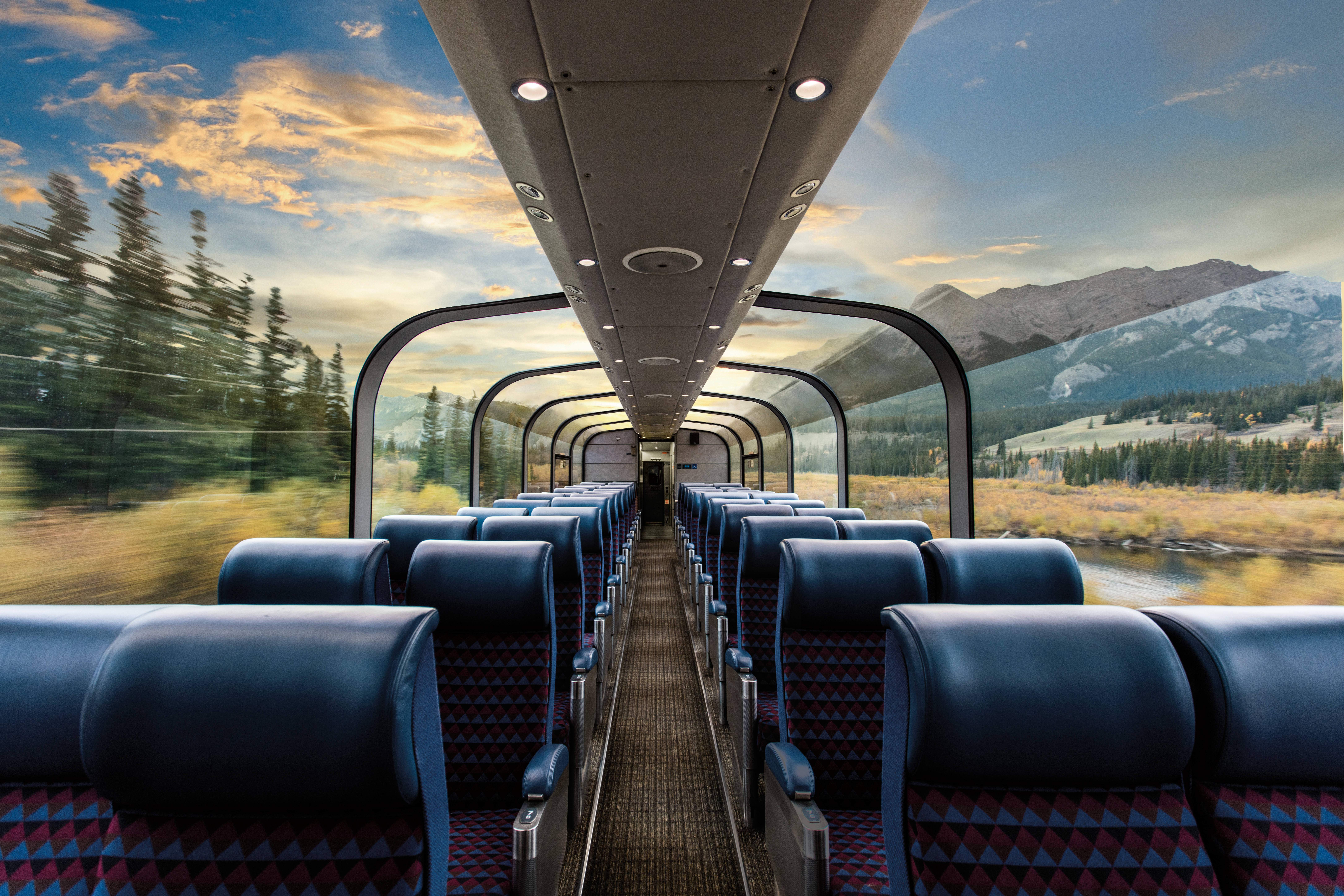 Panoramaudsigt fra "The dome" ombord på the Canadian. Foto: VIA Rail