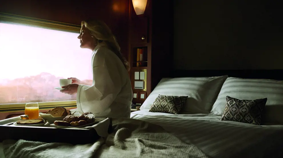 Få morgenmaden serveret på sengen med Platinum Service. Foto: Great Southern Railroad