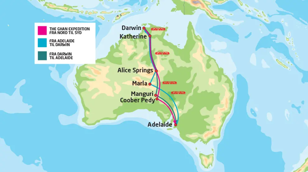 The Ghans forskellige ruter