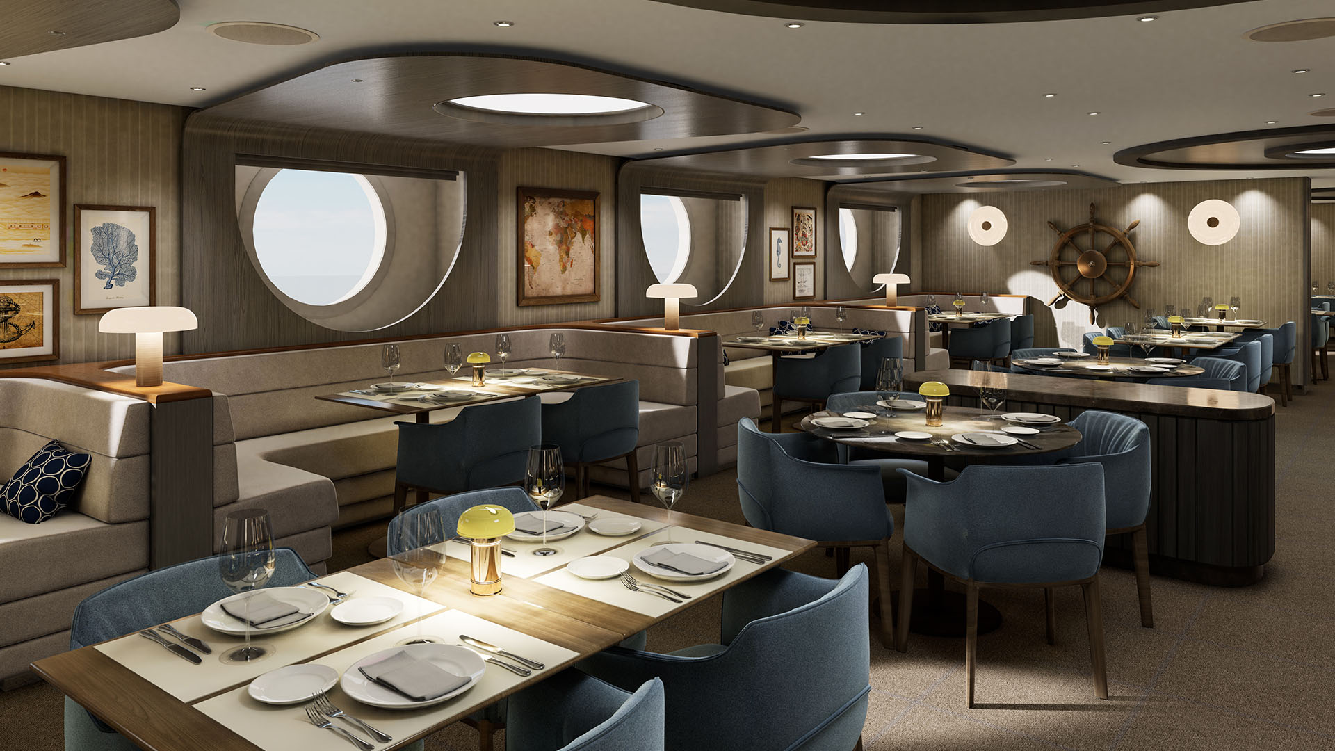 Med Yacht Club Restaurant tilbyder en afslappet atmosfære inspireret af Middelhavet