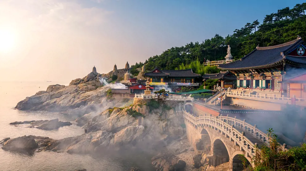 Besøg et af de mange flotte, antikke templer på krydstogt i Busan, Sydkorea