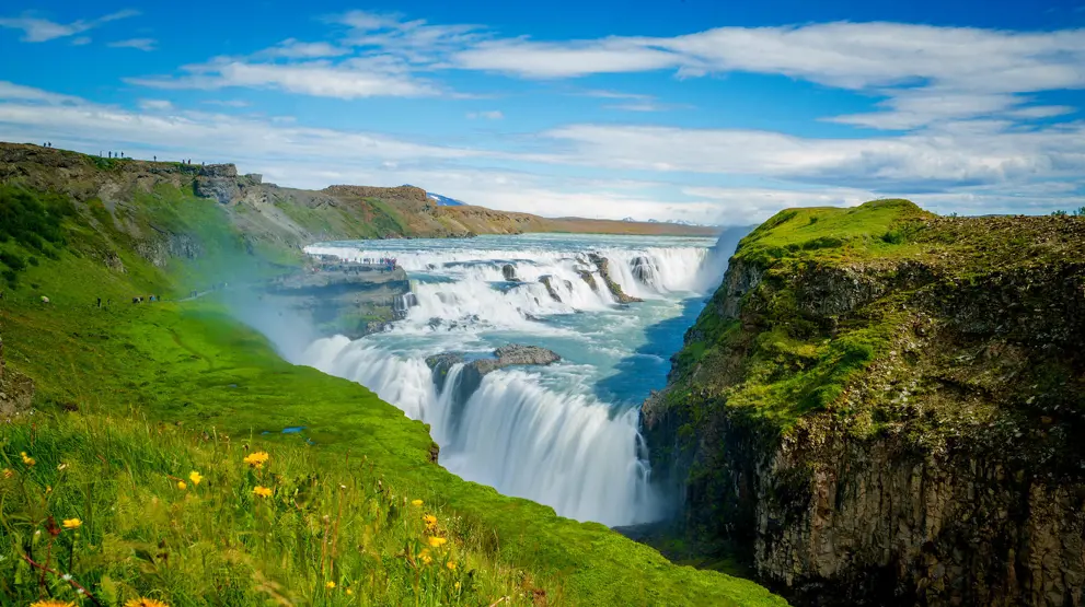 Gullfoss-vandfaldet er et af stoppene på "Den Gyldne Cirkel"