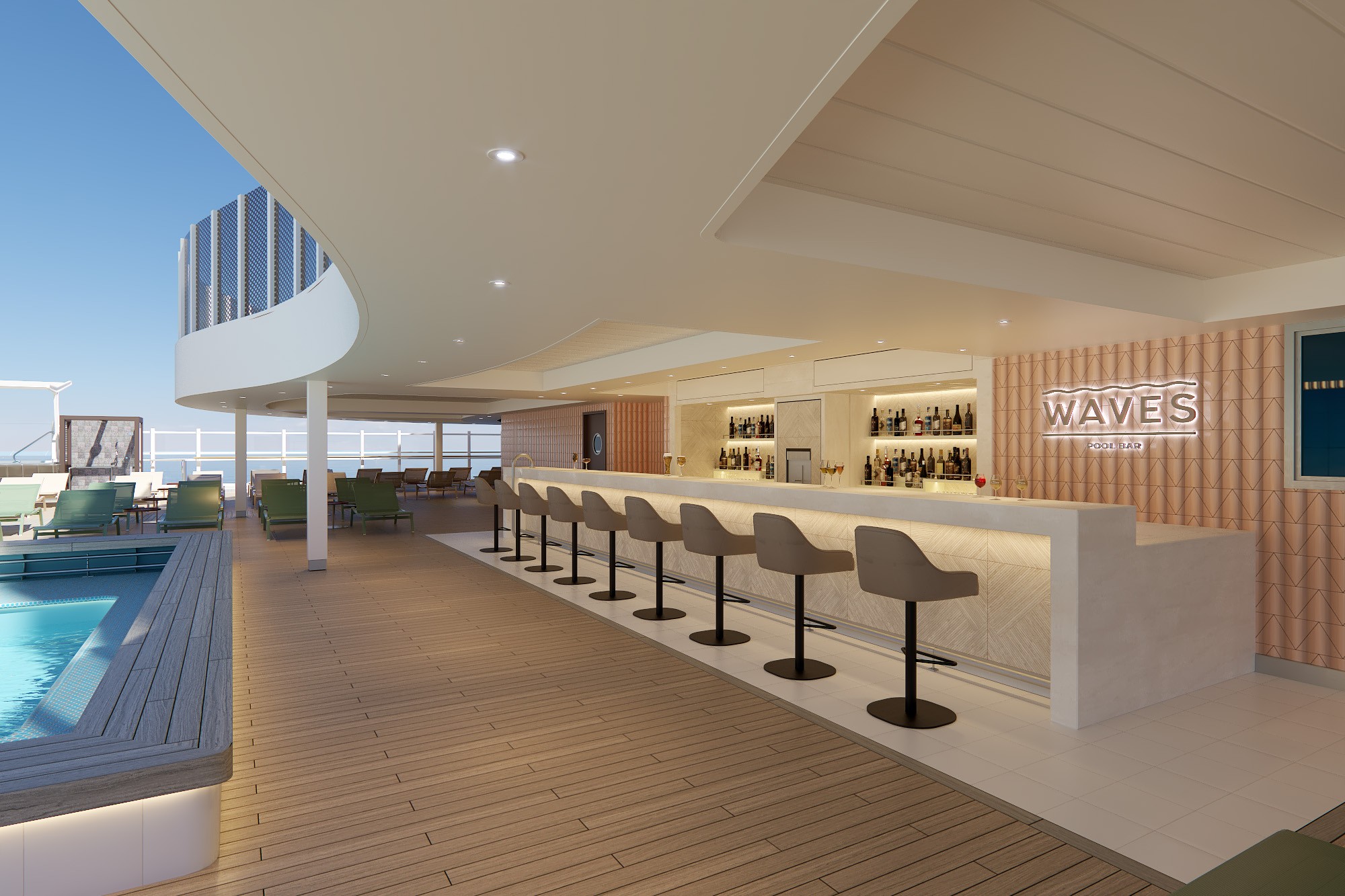 Waves Pool Bar ombord Norwegian Viva