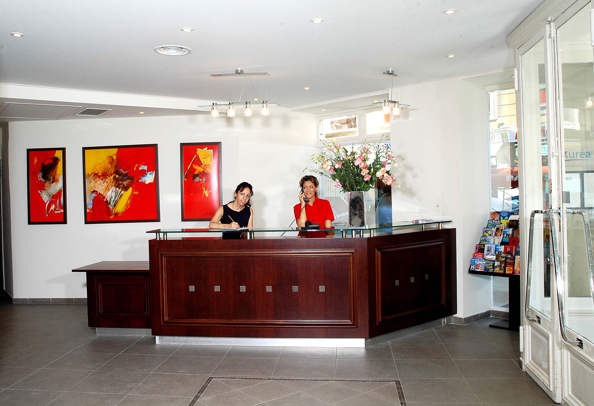 Studietur til Nice, bo på hotel Azurea, reception