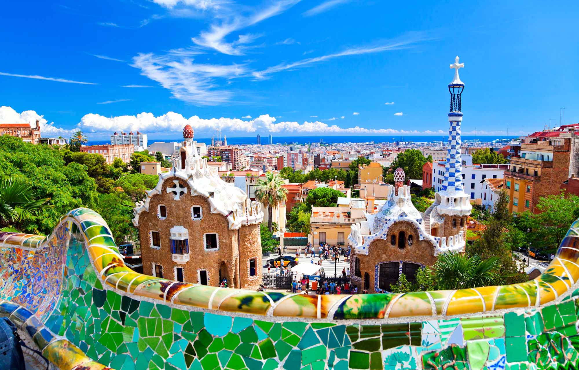 Spain Barcelona Park Guell Mosaic CUT