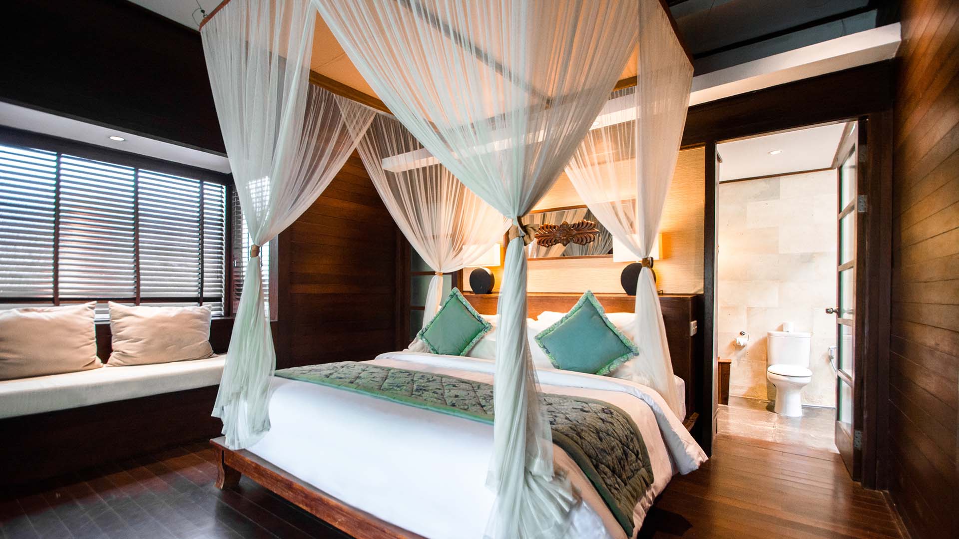 Lækre værelser i indonesisk stil.