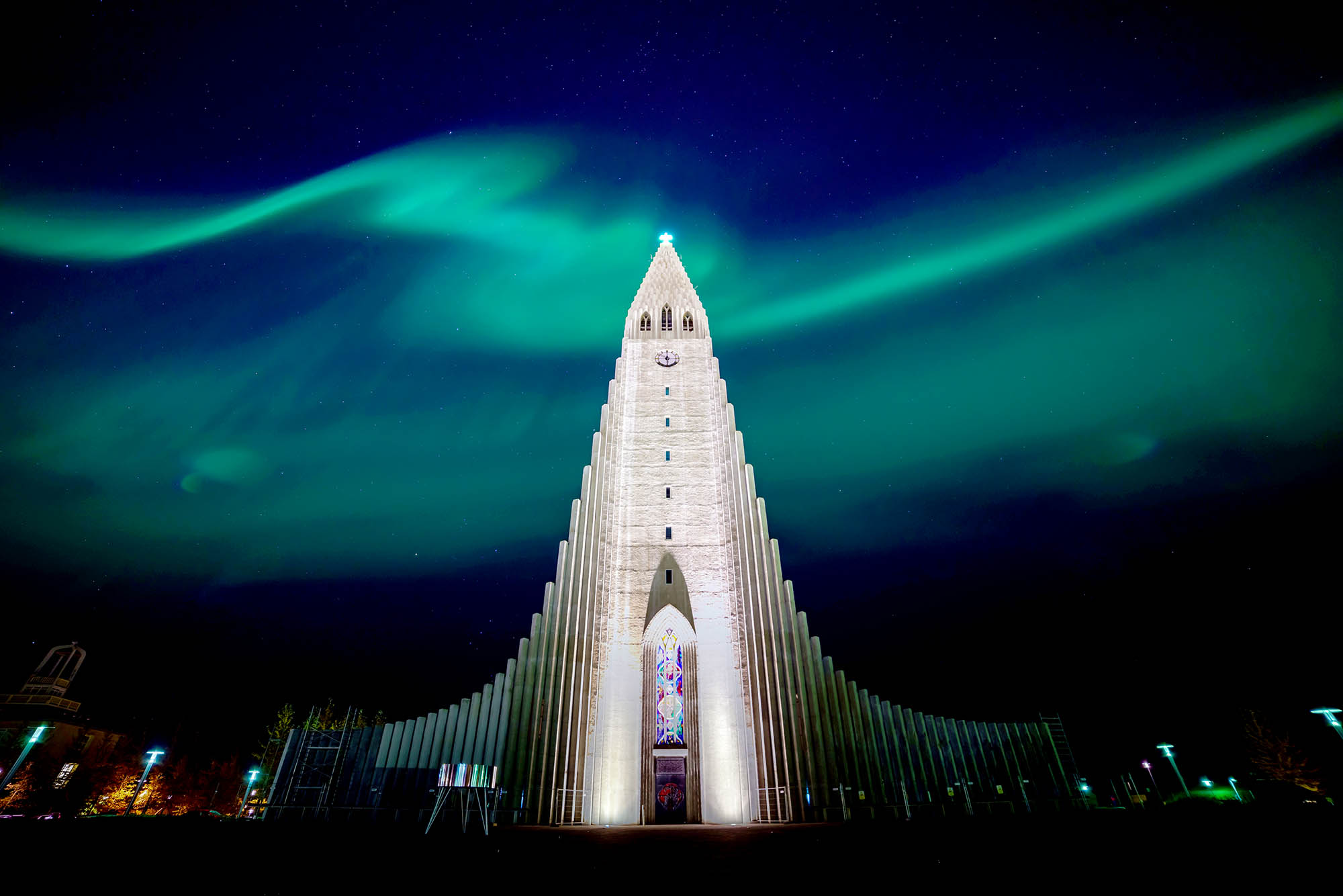 Den imponerende Hallgrímskirkja i Reykjavík