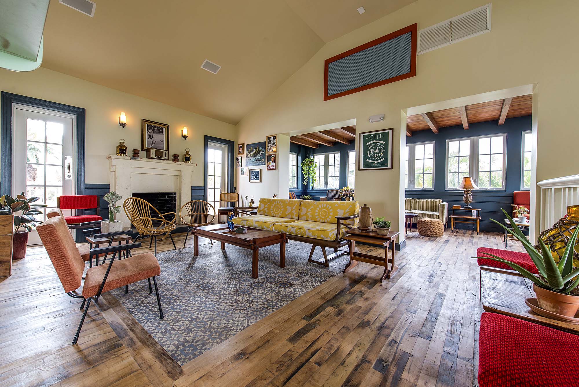 Studietur til Miami, bo på Freehand hostel, loungeområde