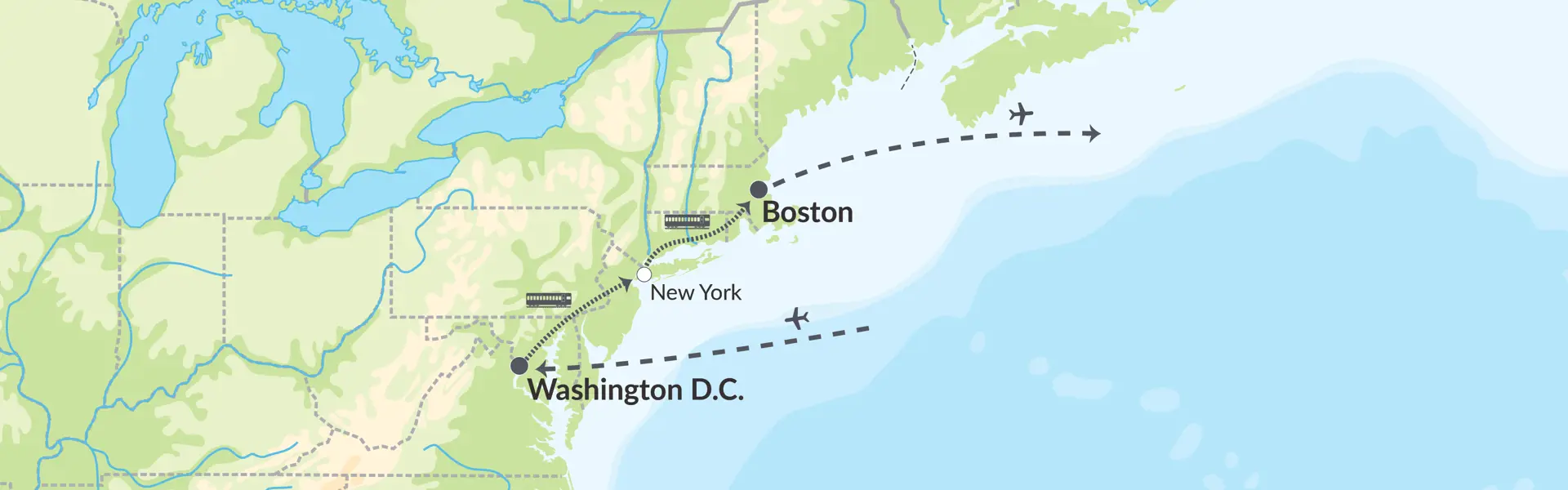 6868 Storbyerne På USA's Østkyst I Tog