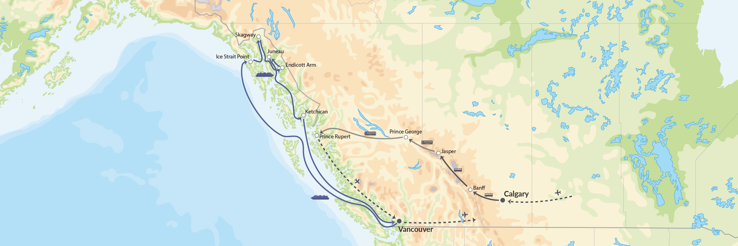 DK Canada Combi Cruise Jasper Prince Rupert VIA